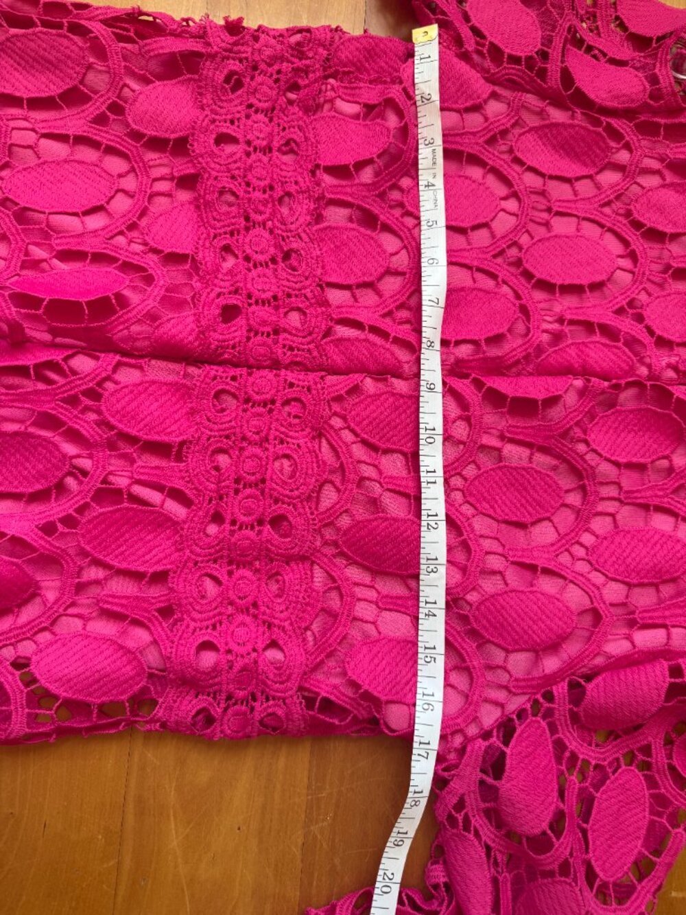 Pink Lace Midi Dress Size M-L - Picture 6 of 9